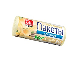 Мешки для мусора 30 л, ароматизированные, Ваниль, бежевые, в рулоне 20 шт., ПНД, 9 мкм, 560х530 мм, GRIFON Aroma, 101-020 V в Нефтеюганске