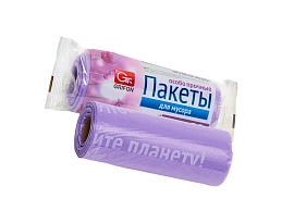 Мешки для мусора 35 л, ароматизированные, сиреневые, в рулоне 20 шт., ПНД, 12 мкм, 560х530 мм, GRIFON Полевые Цветы, 100-034 в Нефтеюганске