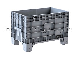 Контейнер iBox сплошной на ножках с пробкой серый в Нефтеюганске