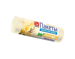 Мешки для мусора 60 л, ароматизированные, Ваниль, бежевые, в рулоне 20 шт., ПНД, 9 мкм, 650х550 мм, GRIFON Aroma, 101-023 V в Нефтеюганске