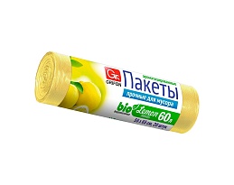 Мешки для мусора 60 л, ароматизированные, Лимон, желтые, в рулоне 20 шт., ПНД, 9 мкм, 650х550 мм, GRIFON Aroma, 101-023 Li в Нефтеюганске