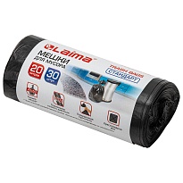 Мешки для мусора 20 л, черные, в рулоне 30 шт., ПНД, 8 мкм, 500х450 мм, LAIMA, 601376 в Нефтеюганске