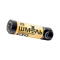 Мешки для мусора 30 л, черные, в рулоне 30 шт., ПНД, 7 мкм, 600х500 мм, ШМЕЛЬ, 4625 в Нефтеюганске