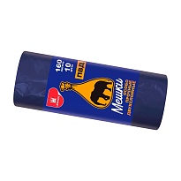 Мешки для мусора 160 л, синие, рулон 10 шт., ПВД, 35 мкм, 1100х900 мм, Уфа Пак, МВ1755 (МВ 160-10ср) в Нефтеюганске
