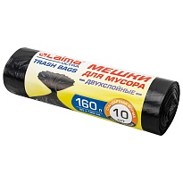 Мешки для мусора 160 л, черные, в рулоне 10 шт., ПВД, 30 мкм, 1200х900 мм, LAIMA ULTRA, 607694 в Нефтеюганске