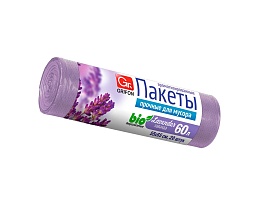 Мешки для мусора 60 л, ароматизированные, Лаванда, сиреневые, в рулоне 20 шт., ПНД, 9 мкм, 650х550 мм, GRIFON Aroma, 101-023 La в Нефтеюганске
