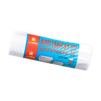 Мешки для мусора 120 л, белые, рулон 10 шт., ПНД, 12 мкм, 1100х690 мм, Эконом, МЭ2622 (МНЭ 120-10б) в Нефтеюганске