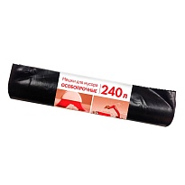 Мешки для мусора 240 л, черные, в рулоне 10 шт., ПВД 100 мкм, 1350х900 мм, Концепция Быта, 603887 в Нефтеюганске