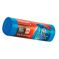 Мешки для мусора 160 л, синие, в рулоне 10 шт., ПВД, 21 мкм, 1200х870 мм, PACLAN Big&Strong, 604075 в Нефтеюганске