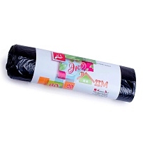 Мешки для мусора 60 л, черные, в рулоне 20 шт., ПНД, 7 мкм, 700х600 мм, Концепция Быта ЭкоДом, 601349 в Нефтеюганске