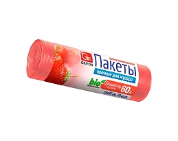 Мешки для мусора 60 л, ароматизированные, Клубника, красные, в рулоне 20 шт., ПНД, 9 мкм, 650х550 мм, GRIFON Aroma, 101-023 K в Нефтеюганске