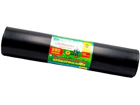 Мешки для мусора 280 л, ароматизированные, черные, в рулоне 10 шт., ПВД 110 мкм, 1400х930 мм, Добрыня, Dob28010black в Нефтеюганске