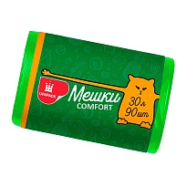 Мешки для мусора 30 л, зеленые, в рулоне 90 шт., ПНД, 6 мкм, 560х480 мм, Comfort, М4268 в Нефтеюганске
