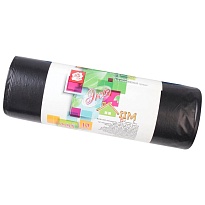 Мешки для мусора 220 л, черные, в рулоне 10 шт., ПВД, 29 мкм, 1100х830 мм, Концепция Быта ЭкоДом, 604924 в Нефтеюганске