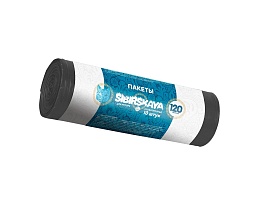 Мешки для мусора 120 л, черные, в рулоне 10 шт., ПНД, 14 мкм, 1100х700 мм, SIBIRSKAYA, 101-008 S в Нефтеюганске