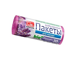 Мешки для мусора 30 л, ароматизированные, Лаванда, сиреневые, в рулоне 20 шт., ПНД, 9 мкм, 560х530 мм, GRIFON Aroma, 101-020 La в Нефтеюганске