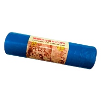 Мешки для мусора 100 л, с завязками, синие, в рулоне 10 шт., ПВД, 40 мкм, 840х670 мм, Концепция Быта Vitalux, 604933 в Нефтеюганске
