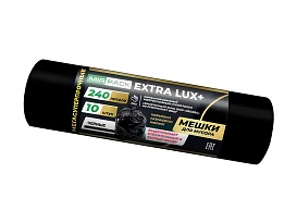 Мешки для мусора 240 л, черные, в рулоне 10 шт., ПВД 60 мкм, 1300х930 мм, EXTRA LUX+, 24010115 в Нефтеюганске